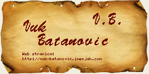 Vuk Batanović vizit kartica